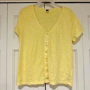 Old Navy Yellow Button Tee